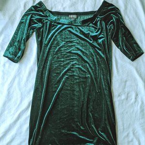 Forever 21 Green Velvet-Feel Dress